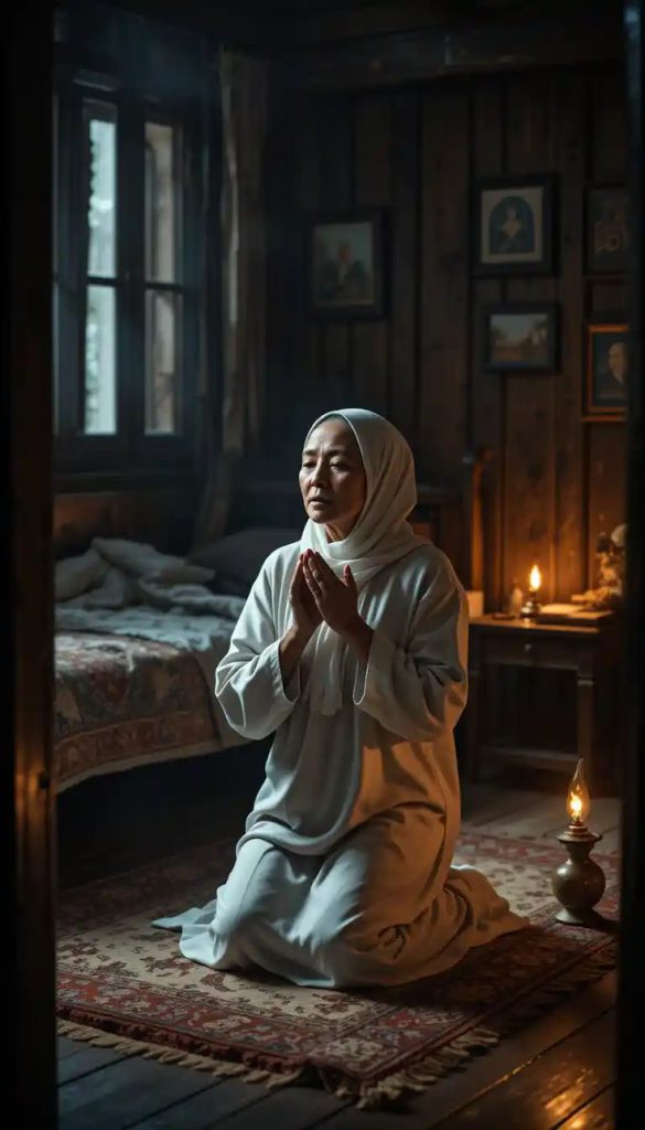 ام ياسين تتضرع الى الله